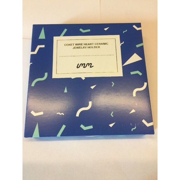 Jewelry Holder IMM Living Coxet Wire Heart Ceramic Ring Plate Copper Vanity NEW - Picture 3 of 8